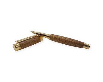 Handmade wooden fountain pen in wood from railway carriage GWR 169