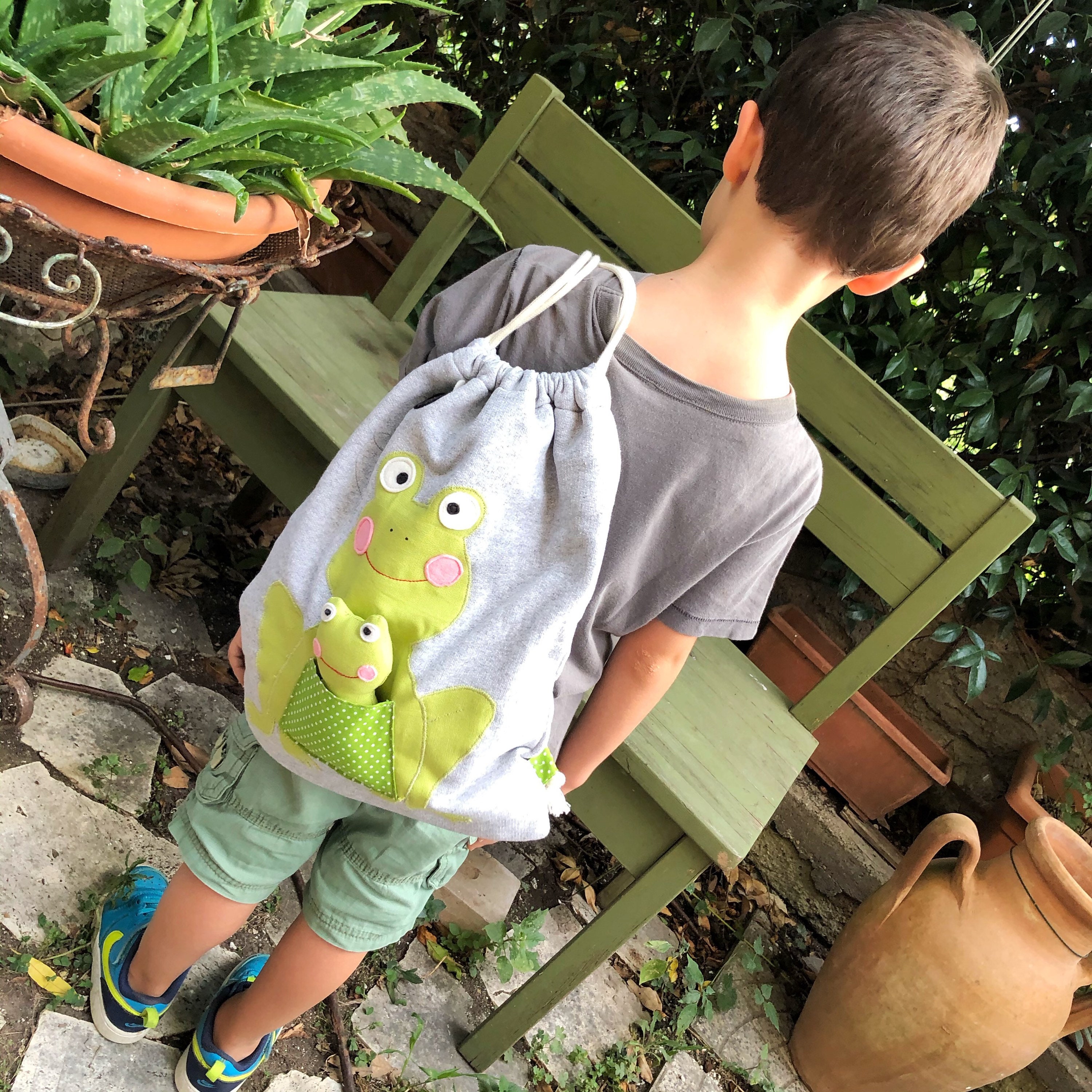 Mochila de los niños con jardín de infantes de rana-mochila en | Etsy