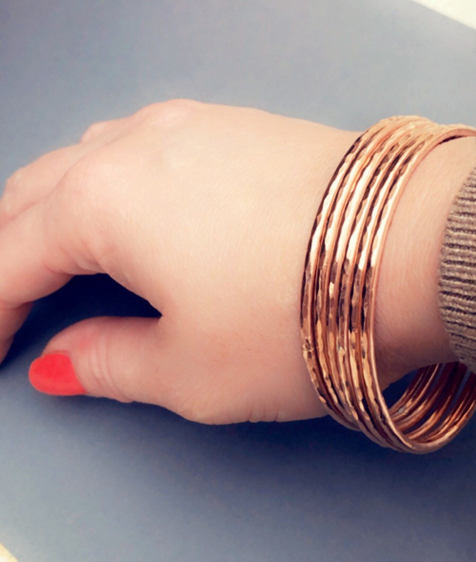 Copper Bangles Boho Jewellery Set of Bangles Stacking Etsy UK