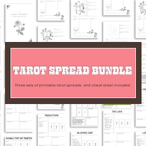 Tarot Spread Bundle | Printable Tarot Spreads | Learn Tarot | Guide | Cheat Sheet | Celtic Cross | Major Arcana | Minor Arcana | Beginner