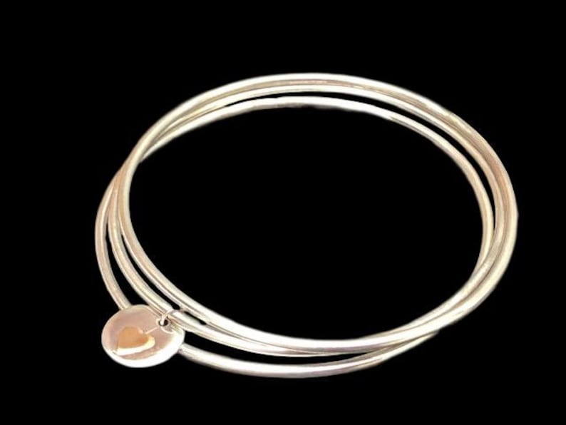 Heart Bracelet Silver Bangle Set Sterling Silver Heart Charm Bracelet Bracelets Silver Bracelets For Women Bangles For Women