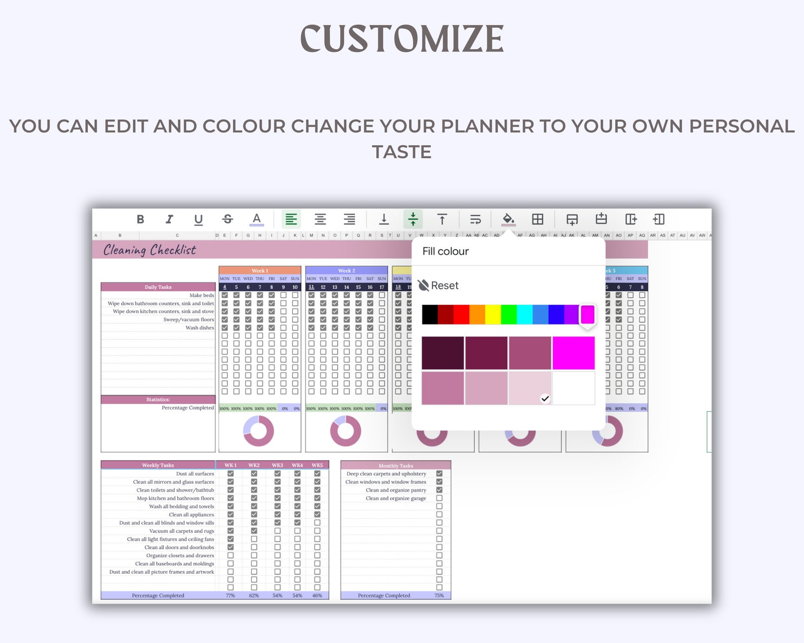 Cleaning Schedule Spreadsheet: Google Sheets Family Chore Chart ...