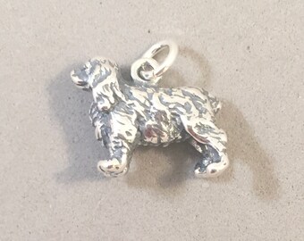 Sterling COCKER SPANIEL Dog Bead Charm for all Name Brand Add a Bead Bracelets Heavy 3D