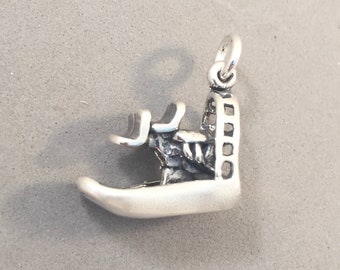 Sterling Silver 3D Swamp Marsh Air Boat Charm