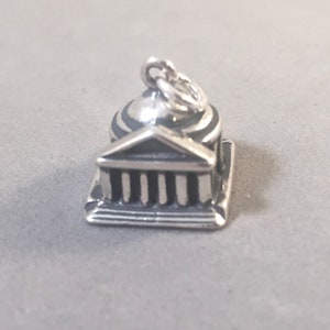 THOMAS JEFFERSON MEMORIAL .925 Sterling Silver 3-D Charm Pendant Landmark Washington dc Government Travel District of Columbia New pm38