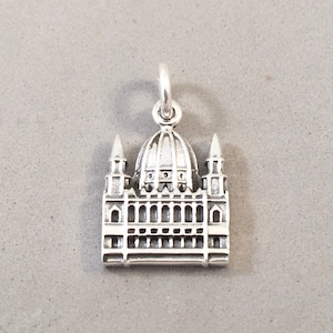 ORSZAGHAZ Budapest .925 Sterling Silver Charm Pendant Parliament Building Hungary Europe Souvenir New te02