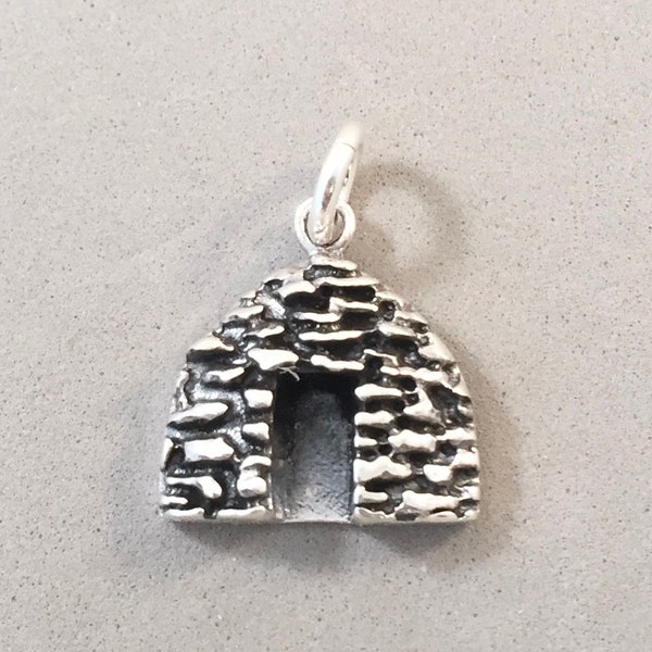 BEEHIVE HUT .925 Sterling Silver Charm Pendant Ireland Fahan Clochan Skellig Michael County Ring of Kerry Travel New tb49