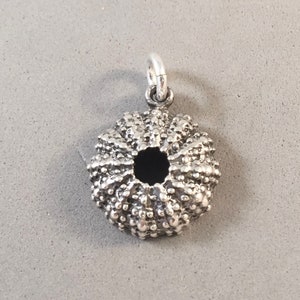 SEA URCHIN .925 Sterling Silver 3-D Charm Pendant Sea Beach Ocean Tide Pool New nt16