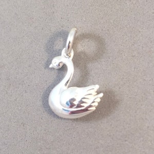 SWAN .925 Sterling Silver Charm Pendant Bird New bi39