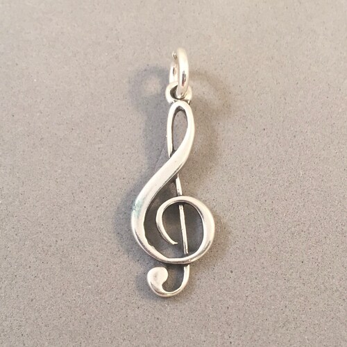 BASS Clef & TREBLE Clef HEART .925 Sterling Silver 3-D Charm - Etsy