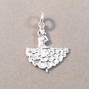 FLAMENCO DANSARE 925 Sterling Silver Berlockhänge Andalusien Spanien Spansk Barcelona Madrid Turistresesouvenir Nytt tp09