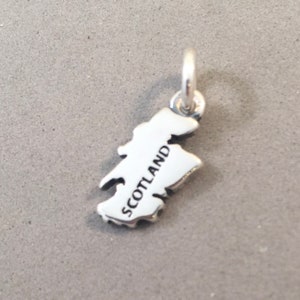 SCOTLAND MAP .925 Sterling Silver Charm Pendant Edinburgh Glasgow Inverness Stirling UK Great Britain Europe Country Souvenir New ct18-sc