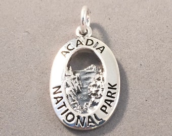 ACADIA National Park RAVEN'S NEST .925 Sterling Silver Charm Pendant Souvenir Maine New np55