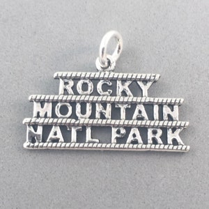 Sale! ROCKY MOUNTAINS National Park Charm .925 Sterling Silver Colorado Word Travel Tourist Pendant New pm126