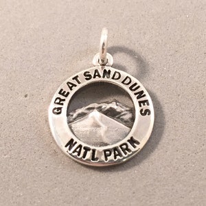 GREAT SAND DUNES National Park .925 Sterling Silver Charm Pendant Colorado Souvenir New np37