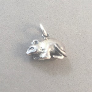 GERBIL .925 Sterling Silver 3-D Charm Pendant Hamster Mouse Rat Rodent Animal New an51