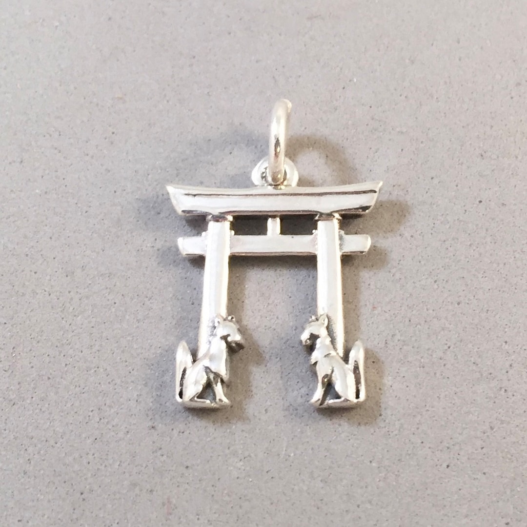 FUSHIMI INARI-TAISHA .925 Sterling Silver Charm Pendant Kyoto Japan Torii gate Shinto Shrine Asia Travel Souvenir New ta02