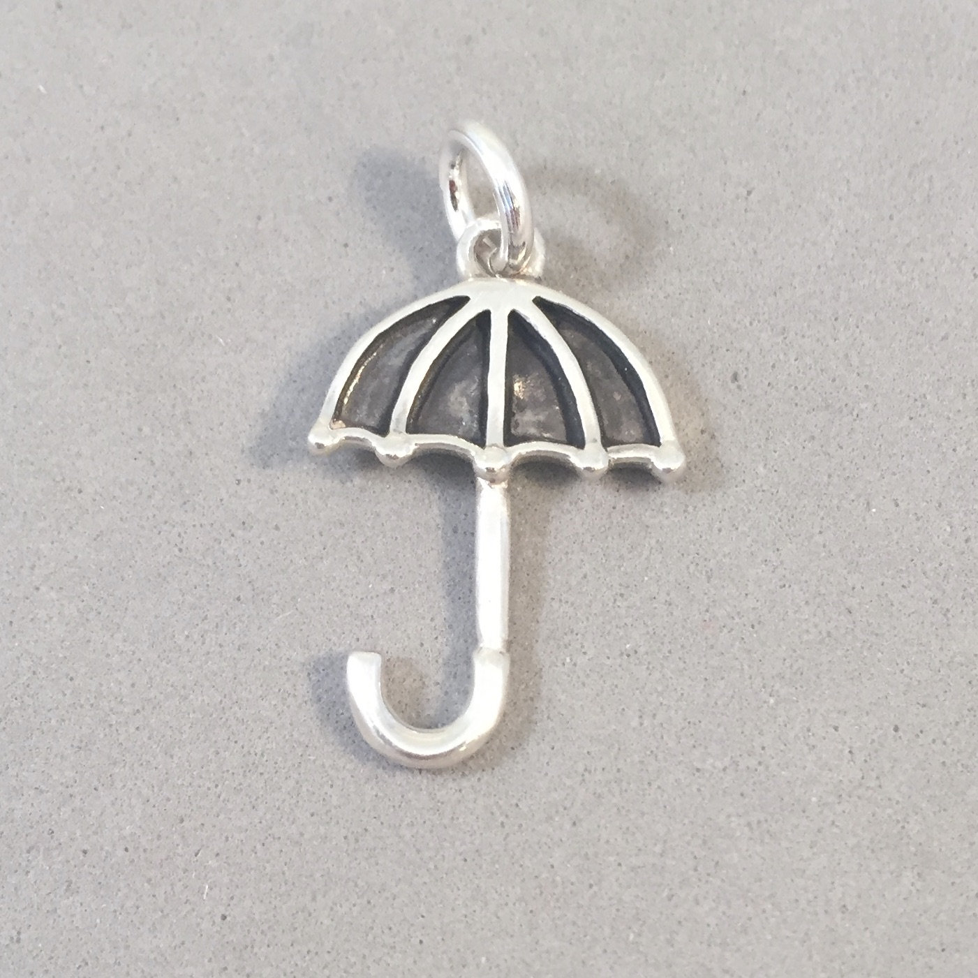 UMBRELLA .925 Sterling Silver 3D Charm Pendant Rain Sun Open Etsy