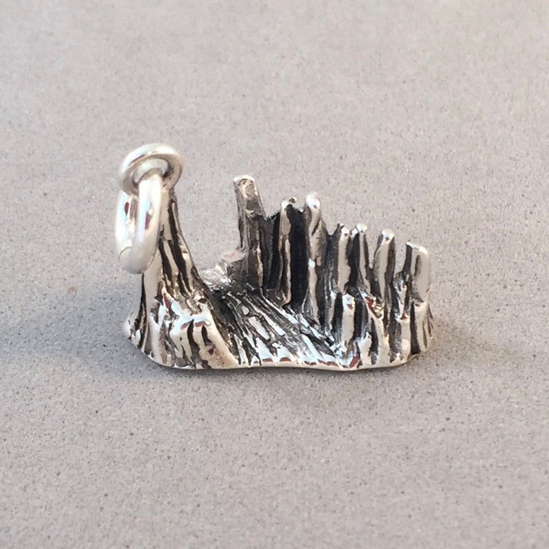 BADLANDS 3-D .925 Sterling Silver Charm Pendant National Park South Dakota Travel Tourist Hike New pm55 image 1