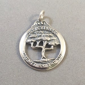 LONE CYPRESS .925 Sterling Silver Charm Pendant Carmel By The Sea Pebble Beach Monterey California Coast Tree New tw35