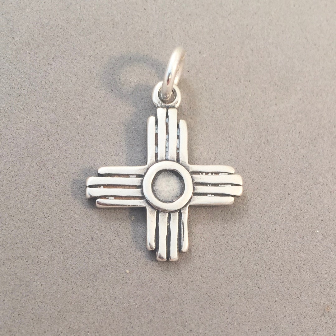 ZIA SYMBOL .925 Sterling Silver Charm Pendant New Mexico Etsy