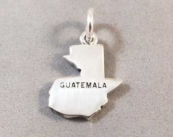 GUATEMALA MAP .925 Sterling Silver Charm Pendant Country Central America Souvenir New ct18-GT
