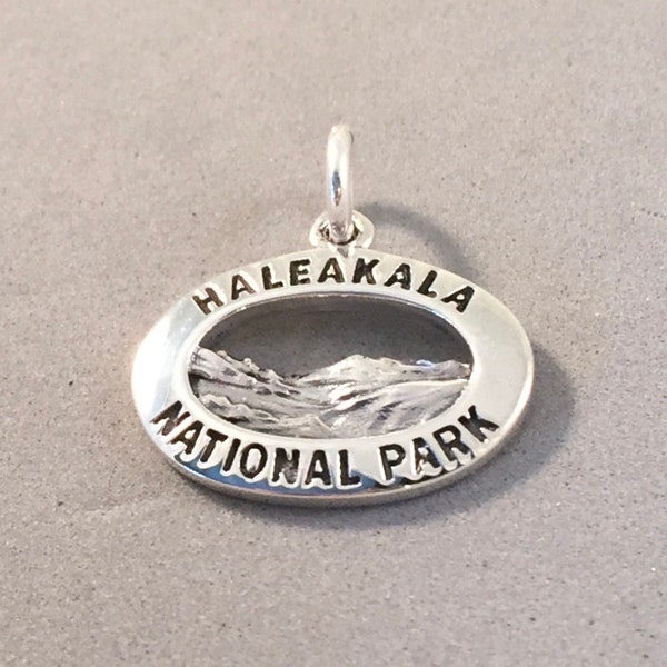 HALEAKALA National Park .925 Sterling Silver Charm Pendant Enamel Maui Hawaiian Islands Souvenir New 925 np40