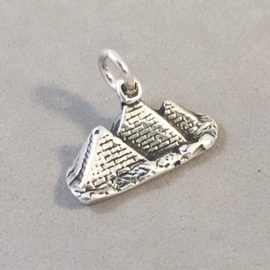 PYRAMIDS OF GIZA .925 Sterling Silver 3-D Charm Pendant Egypt Ancient Monument Travel Egyptian Souvenir New tz14