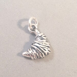 CROISSANT .925 Sterling Silver 3-D Charm Pendant French France Bakery Bake Food Pastry Butter Kitchen Chef Paris Cook Breakfast New kt17