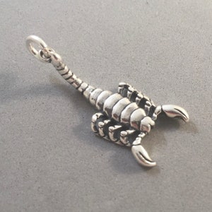 SCORPION .925 Sterling silver 3-D Charm Pendant Horoscope Astrology Zodiac Scorpio Garden Desert Insect Bug New BI36