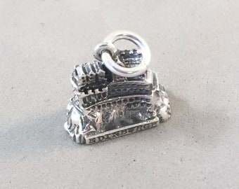 EDINBURGH CASTLE .925 Sterling Silver 3-D Charm Pendant Scotland UK Souvenir New tb48