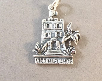 Vintage 925 Sterling Silver Virgin Islands Travel Souvenir Charm Pendant