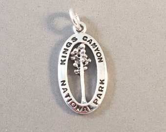 KINGS CANYON National Park .925 Sterling Silver Charm Pendant General Grant Tree Sequoia Grove California New np49