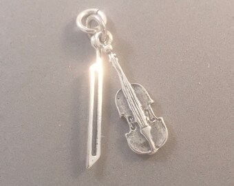Silver Violin Charm W/Split Ring & 4MM Charm Bracelet Charms,Pendant and Bracelet by Easy to be happy Silver Violin Charm W/Split Ring & 4MM Charm Bracelet Charms,Pendant and Bracelet by Easy to be happy