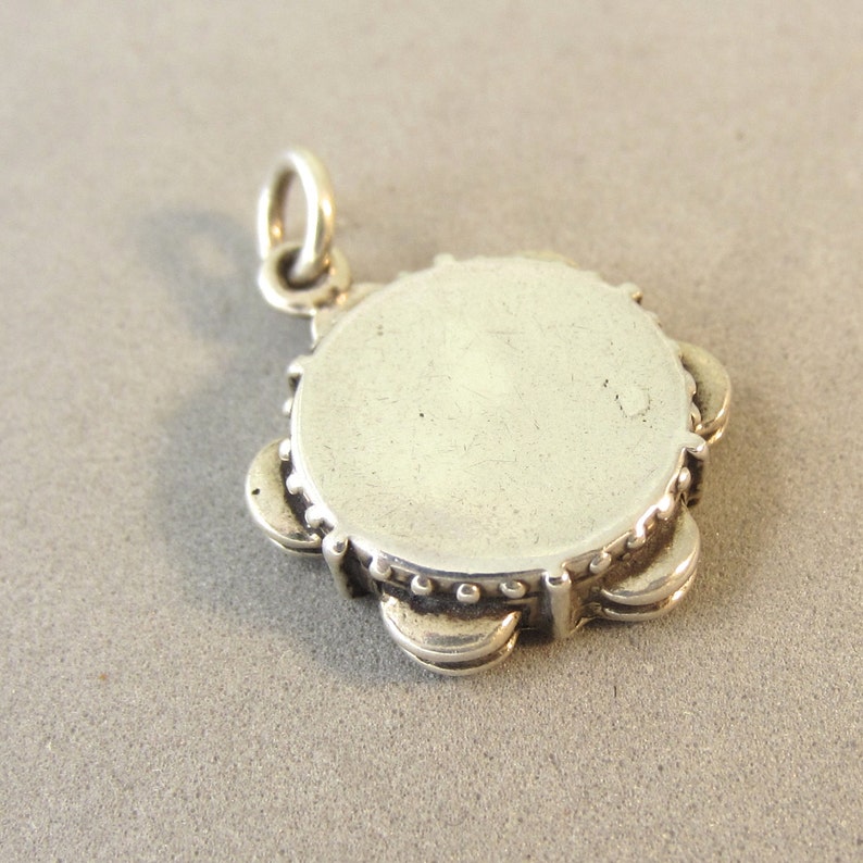 TAMBOURINE .925 Sterling Silver 3D Charm Pendant Music Choir Etsy