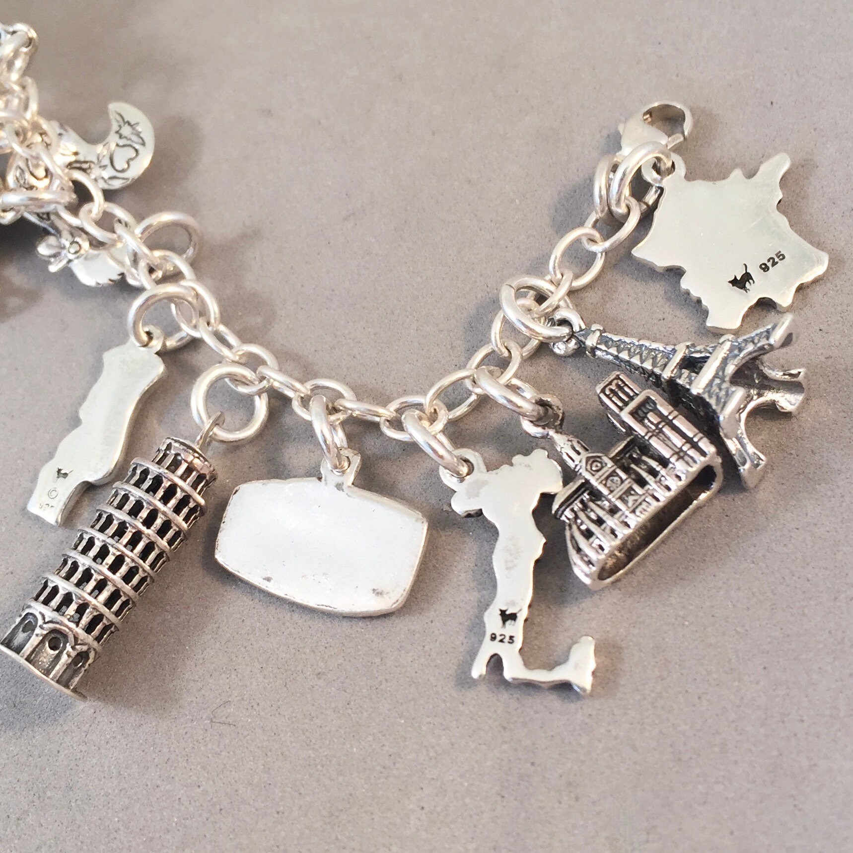 EUROPEAN TOUR .925 Sterling Silver Souvenir Travel Charm  display picture 1