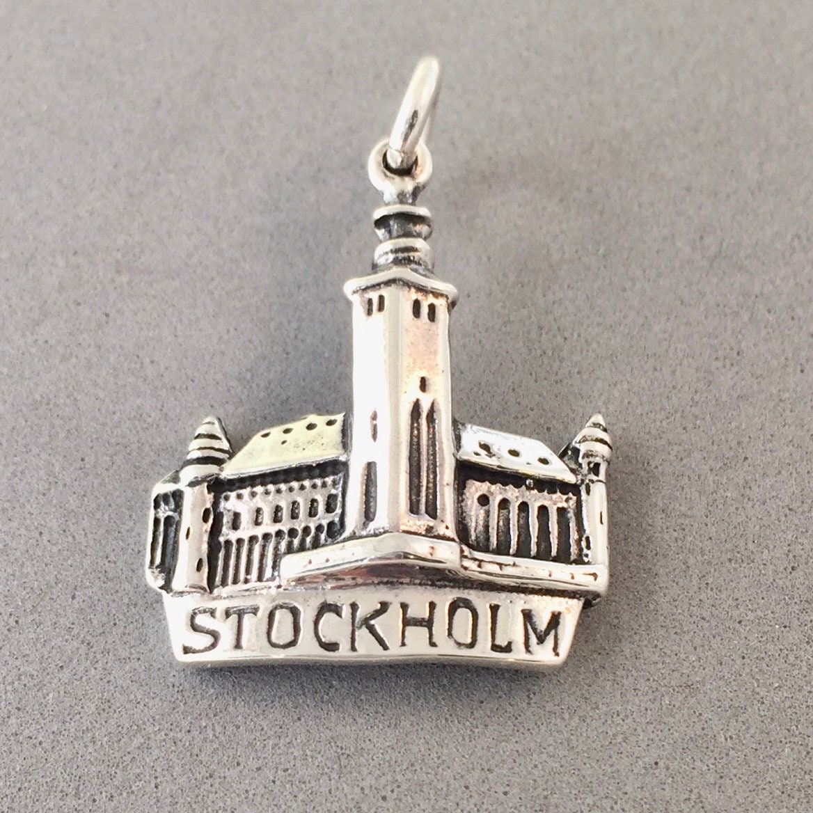 .925 Sterling Silver Pendant City Hall Etsy