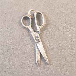 Sale! SEWING SHEARS SCISSORS .925 Sterling Silver Charm Pendant Supplies Quilting Seamstress Fashion Beauty Stylist Hairdresser New hb109