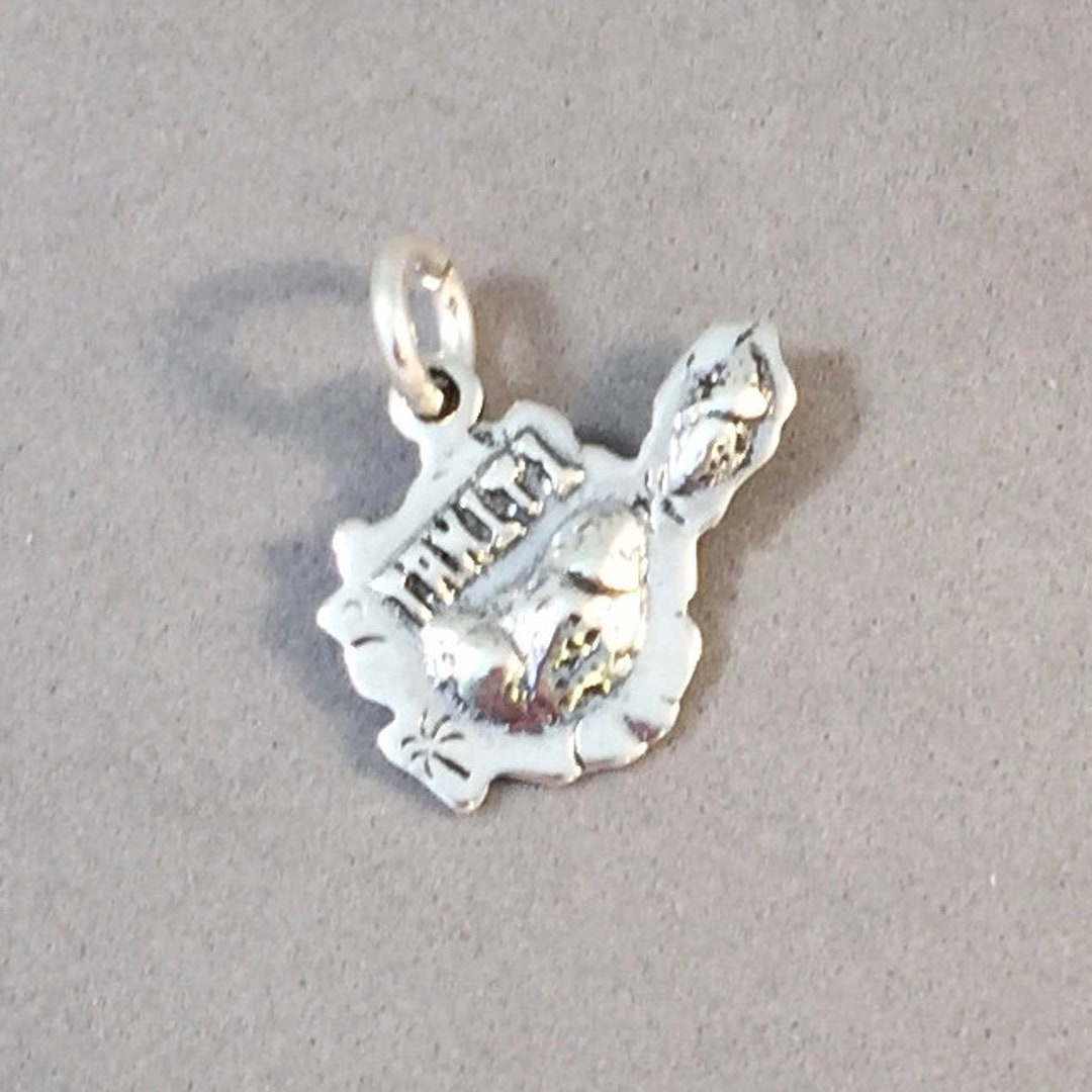 Argento Sterling West Virginia Stato Mappa Ciondolo / Ciondolo - Foto 9