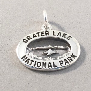 CRATER LAKE .925 Sterling Silver Charm Pendant Oregon National Park New NP73