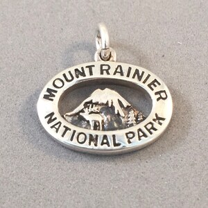 MOUNT RAINIER National Park .925 Sterling Silver Charm Pendant Washington Elk Mt. Rainier New np68