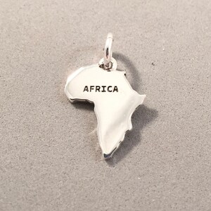 Carte de l'Afrique. Pendentif à breloque en argent sterling 925, tunisie, algérie, Mozambique, Zimbabwe, souvenir neuf ct17-AF