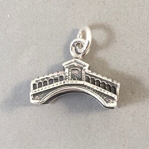 RIALTO BRIDGE 3-D .925 Sterling Silver Charm Pendant Italy Europe Venice Canal Venetian Gondola Tourist Travel Souvenir New ti26