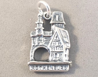 ROTHENBURG .925 Sterling Silver 3-D Charm Pendant Europe Germany Bavaria Medieval Romantic Road Souvenir New tg23
