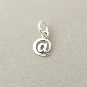 KEYBOARD @ SIGN .925 Sterling Silver Charm Pendant At Symbol .com Internet Email Computer New HM13