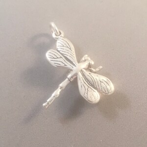DRAGONFLY .925 Sterling Silver 3-D Charm Pendant Garden Insect New BI35