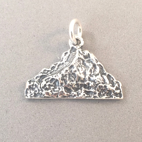 PIKES PEAK .925 Sterling Silver Charm Pendant Park Colorado Springs Mountain Travel Tourist Hike New tw41