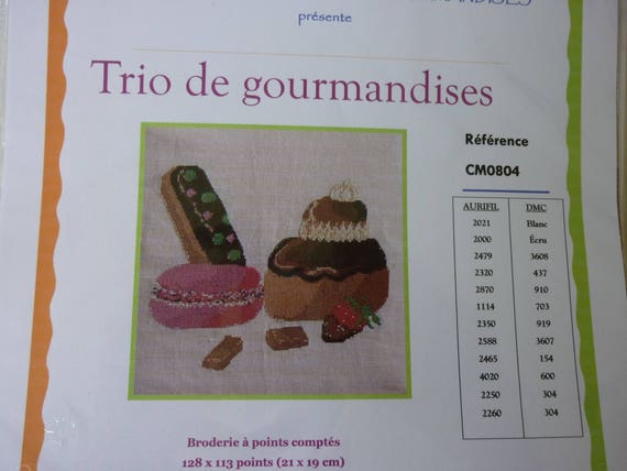 Fiche point de croix Trio de gourmandise ref CM0804