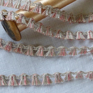 Galon frange beige-rose