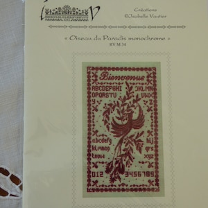 Carta a punto croce Uccello del Paradiso monocromatico